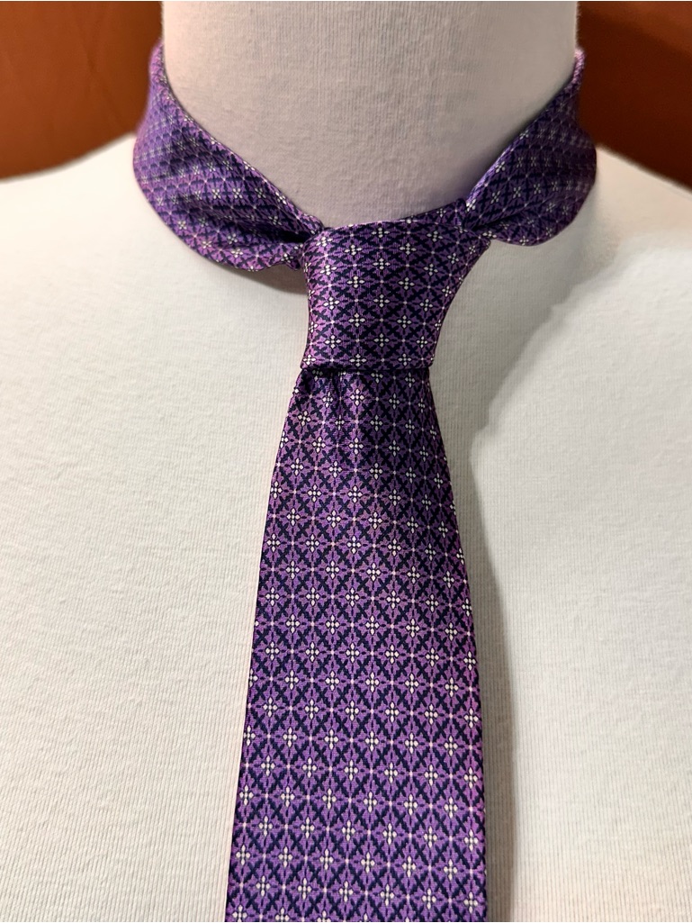 Purple Geometric Silk Tie  Brand Joseph Abboud Mens Tie Vintage Silk Necktie
